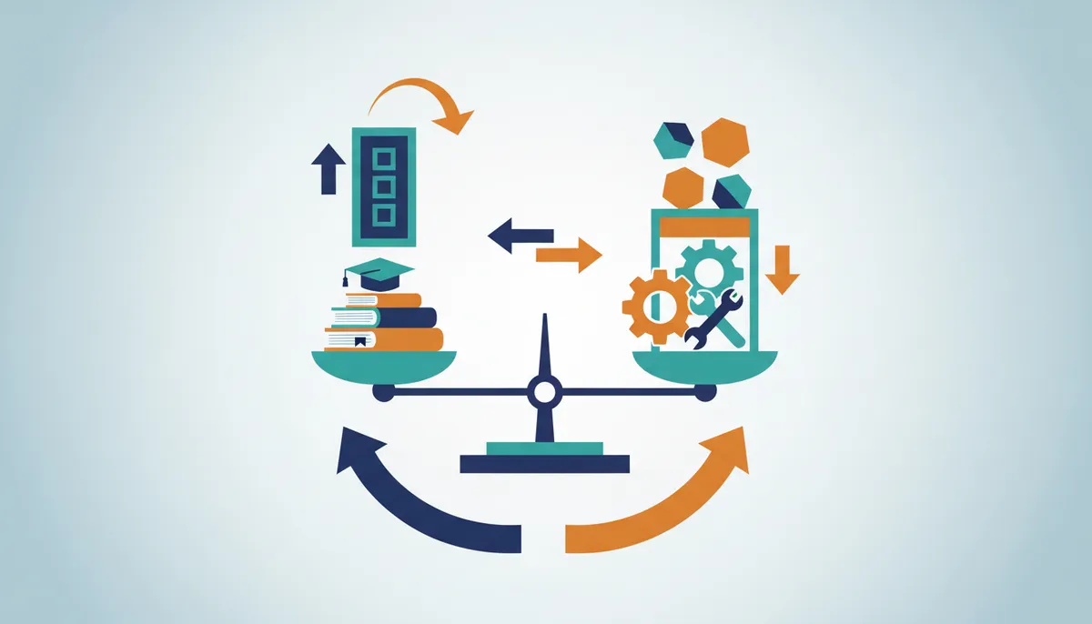 Conceptual illustration for Vocational Training Versus Traditional Automotive Education Models