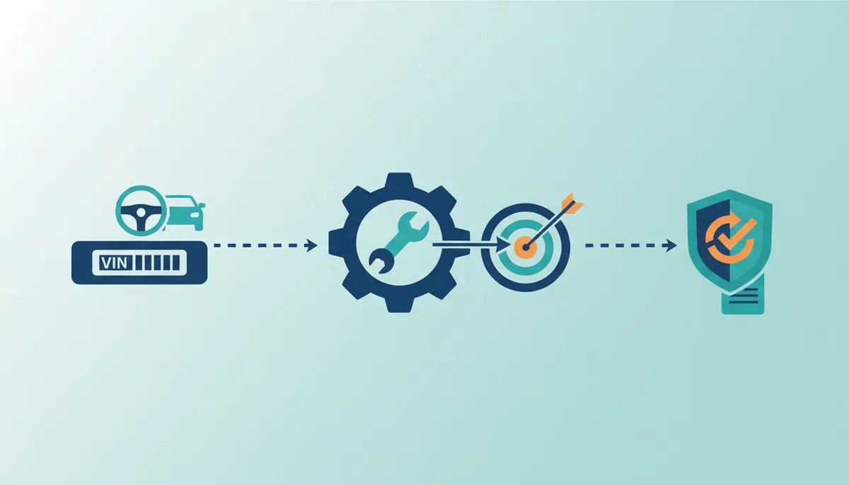Conceptual illustration for Executing Precise Parts Searches and Maintenance Tracking via VIN