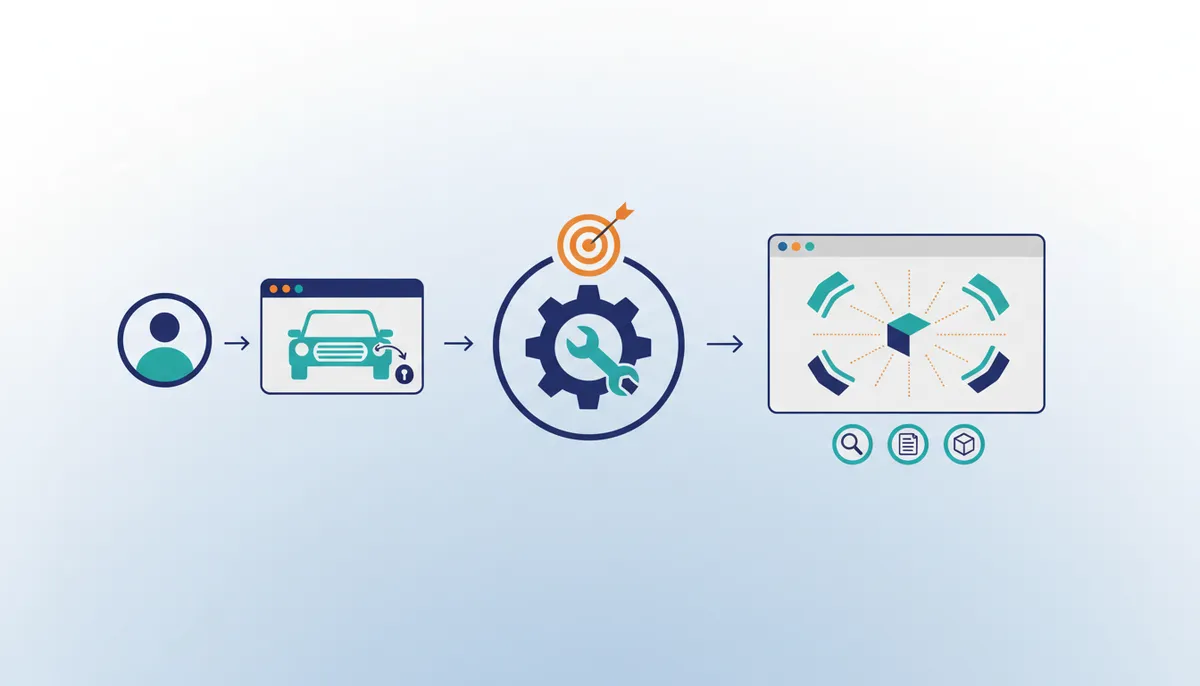 Conceptual illustration for Executing Accurate Parts Lookups Through a Unified Browser Interface