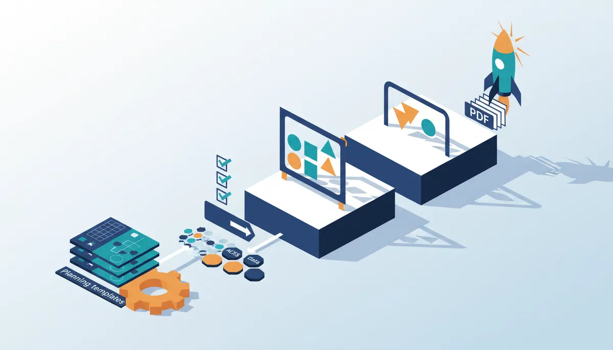 Conceptual illustration for Executing a Branded PDF Catalog Workflow from Data to Distribution
