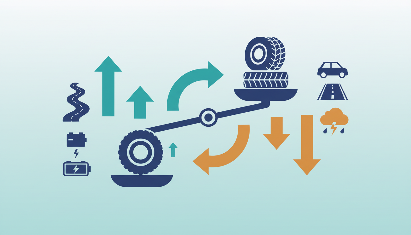 Conceptual illustration for Comparative Performance Metrics Against Competitor EV Tire O