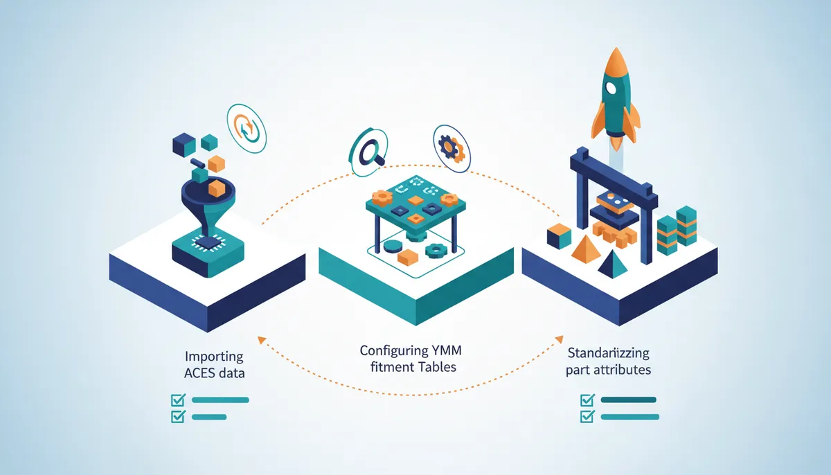 Conceptual illustration for Executing a Multi-Channel Automotive Catalog Implementation with YMM Fitment