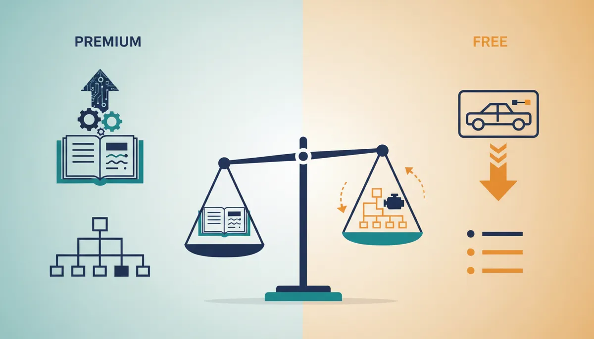 Conceptual illustration for Commercial VIN Services Versus Manual Lookup and Free Alternatives